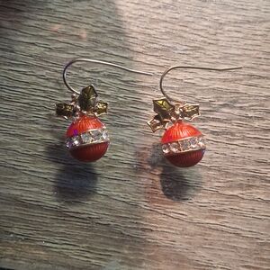 Festive Red and Gold Earrings